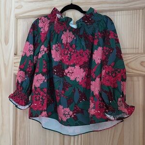 Tuckernuck Floral Top in Pink and Green